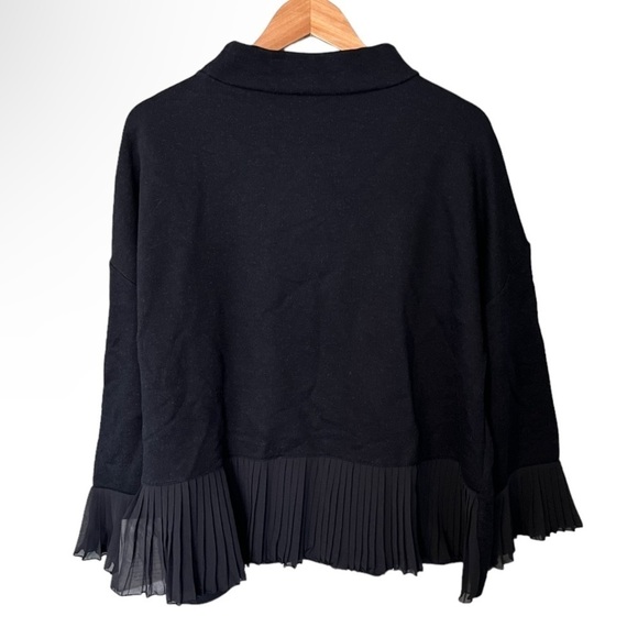 NWT Wrap London Pleated Sleeve Back Mock Neck Pullover Sweater - Picture 3 of 11